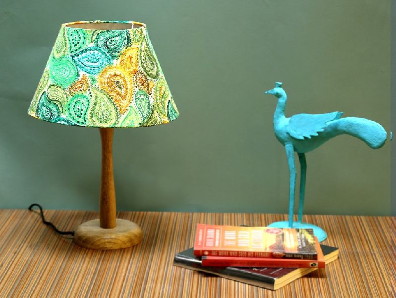 Green Paisley Table Lamp Taper