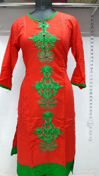 Red & Green Plan Kurti