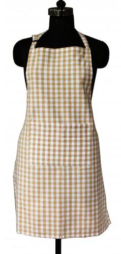 Lushomes Adjustable Buckle Beige Gingham Checks Apron