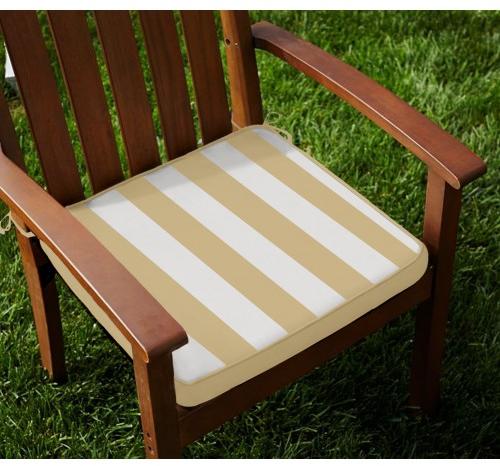 Lushomes Top Zipper 4 Strings Beige Square Striped Chairpad