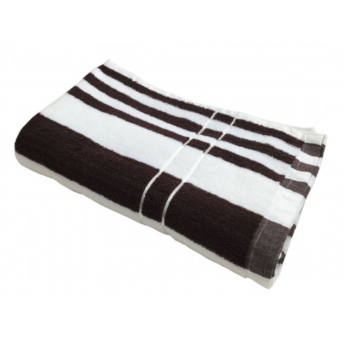 Lushomes Ultra-Silky stripe Finish Brown hospitality Big towel