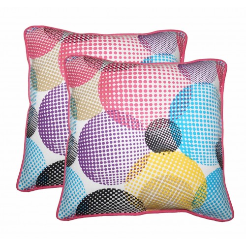 Lushomes Circles Printed Cotton Cushion Covers