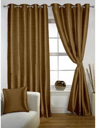 Lushomes 8 Eyelets Doors Coffee Twinkle Star Blackout Lining Curtain