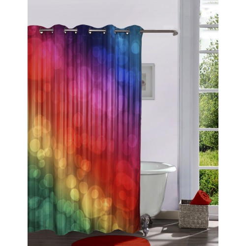 Lushomes Digitally Printed Bubbles Shower Curtain with 10 Eyelets