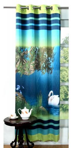 Lushomes Digitally Printed Dove Polyester Blackout Doors Curtains