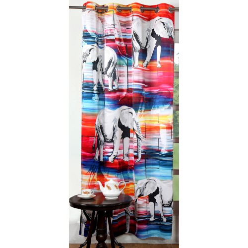Digitally Printed Elephant Polyester Blackout Curtains