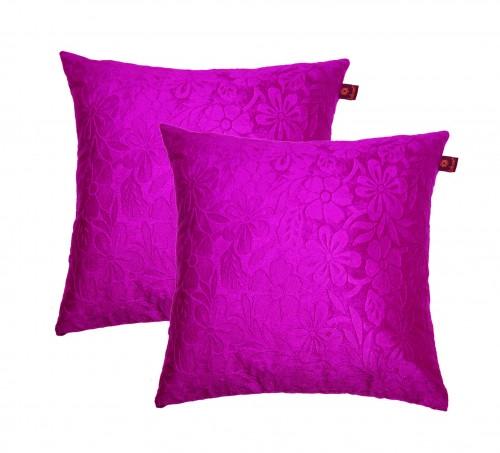 (Pack of 2) Size : 12 Lushomes Pink Embossed Blackberry Cushion Cover
