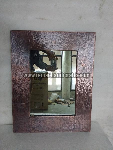 6003 Rectangular Hammered Copper Mirror
