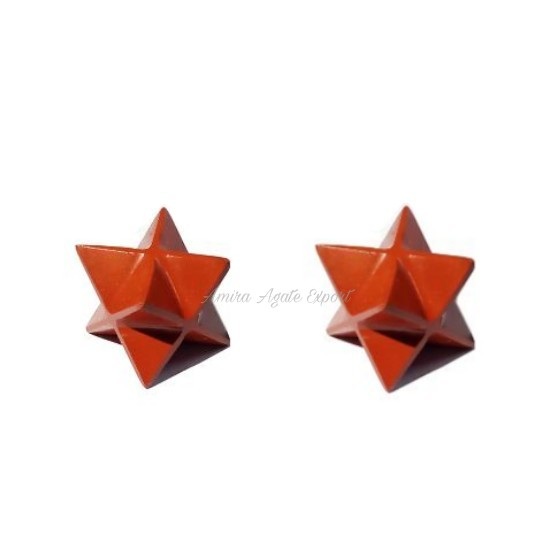 Coated Red Jasper Merkaba Star, for Decoration