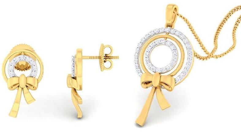 14kt Gold Diamond Pendant Set with Christ Sign