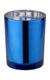 Royale Hurricane Blue Finish Glass Candle Stand