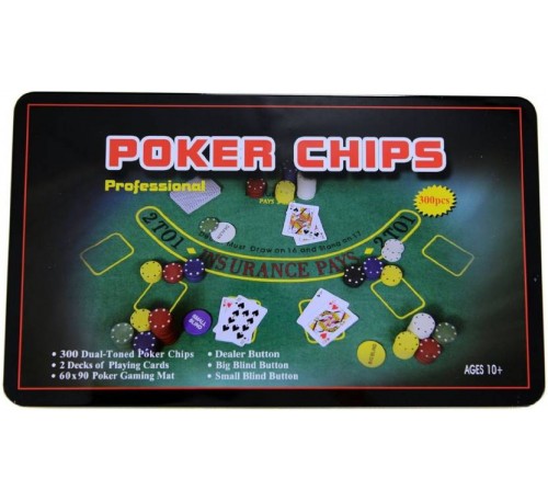 300 Pcs Poker Chips Set in Tin Case Green