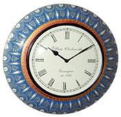 Blue Color Painted Wooden Wall Clock