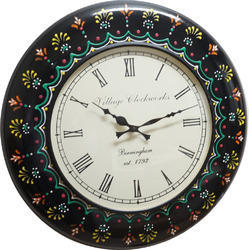 Multi Color Painted Wooden Wall Clock