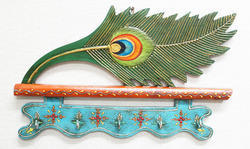 Peacock Feather Key Holder