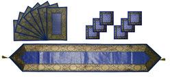 Fabric TR01-Blue Designer Table Runner, Size : Customized