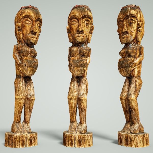 Wooden Statue, for Decoration, Color : Brown