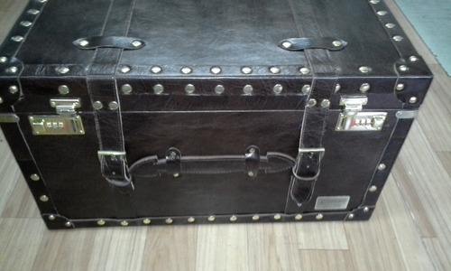 Antique Leather Storage Box
