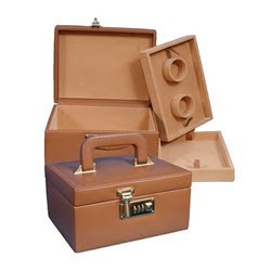 Plain leather boxes, Color : Brown