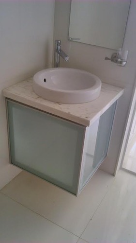 Glass Bathroom Transparent Cabinet, Color : White