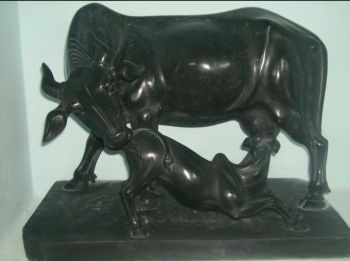 Cow & chaild marble  Statues