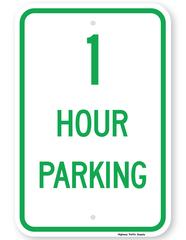 1 Hour Parking Sign