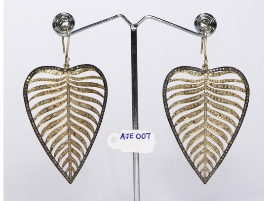 Antique Style Leaf Shaped Earrings