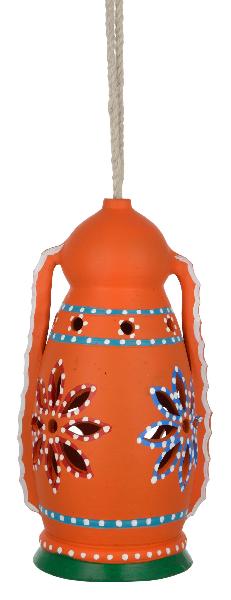 RURALSHADES Terracotta Hand Painted Hanging Lantern Lamp