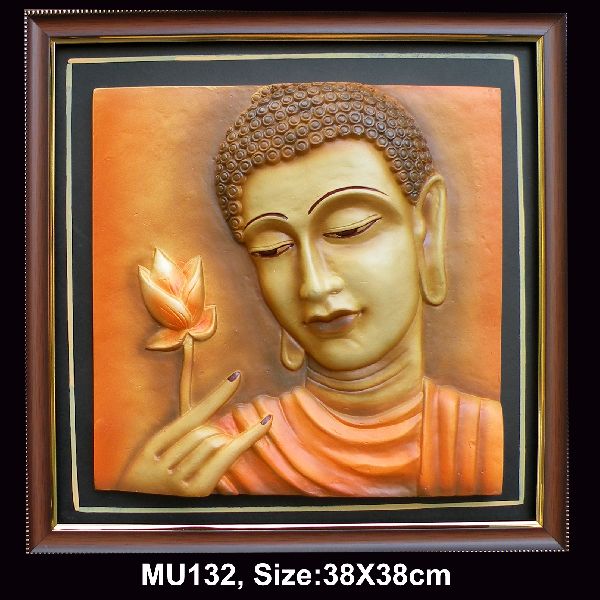 Terracotta Gautam Buddha Sculpted Frame