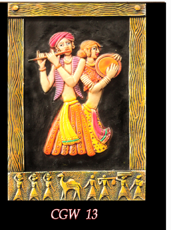 Terracotta Sculpted Indian Musical Frame