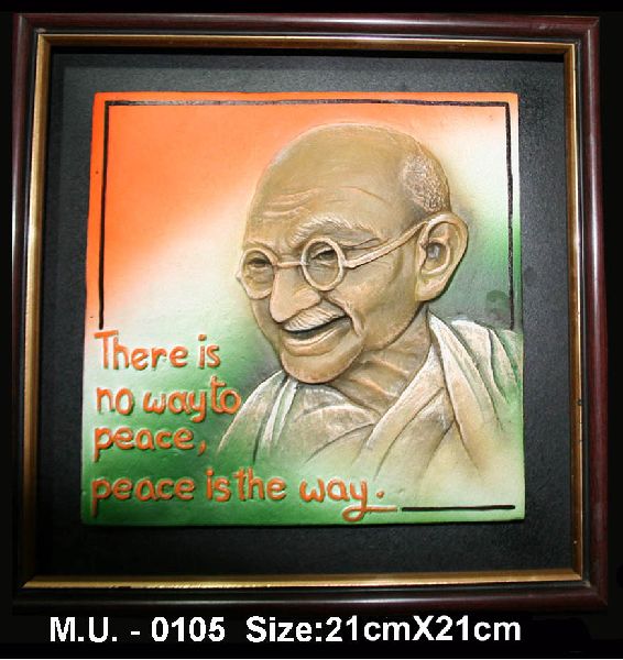 Terracotta Sculpted Mahatma Gandhiji Frame