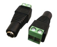 Adapters, 5.5mm x 2.1mm barrel connector to screw terminals