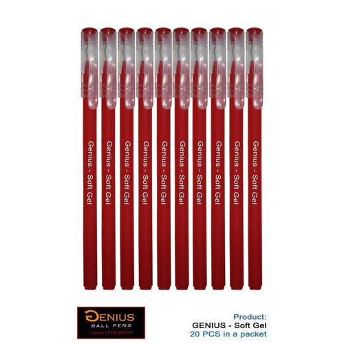 Soft Gel Red Ball Pen, Packaging Type : plastic packet