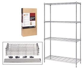 CHROME WIRE SHELVING UNITS WITH GIANT HOPPER BINS
