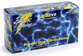 Glove Black Nitrile No Powder Lg.