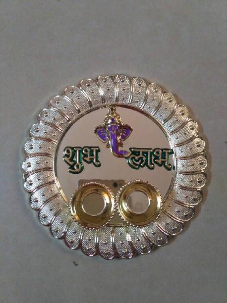 Polished Silver Pooja Thali, Style : Royal