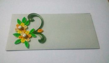 Rectangular Handmade Paper Quilling Shagun envelopes, for Gifting Use, Size : 5×8inch