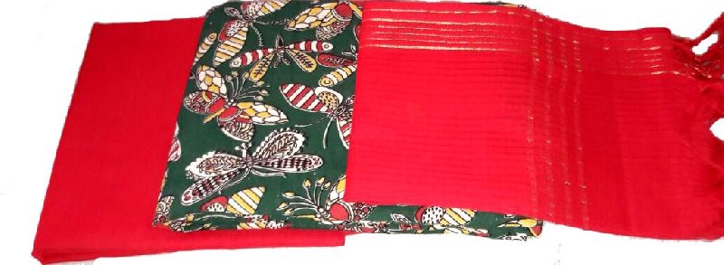 Kalamkari Chanderi Silk Dress Material