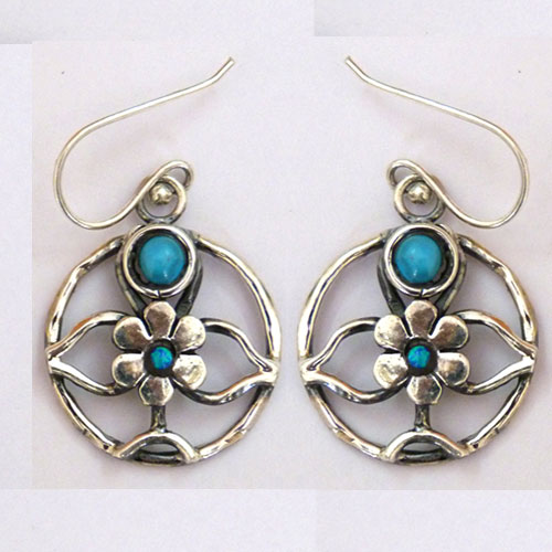 925 Silver turquoise gemstone earring jewelry
