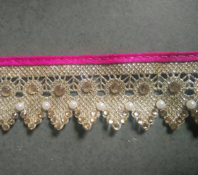 Daimond Pearl Work  Stich Cover Paiping China Cut Work Laces