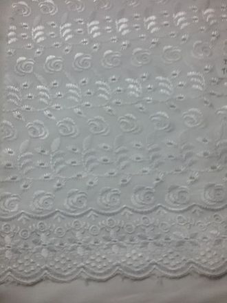 Eyelet and Allover Embroidered TC Fabric With Shiny Yarn