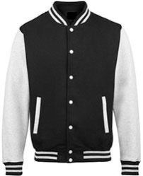 Black Wool Body With Leather Sleeves Jackets , WB-1903 Varsity Jacket
