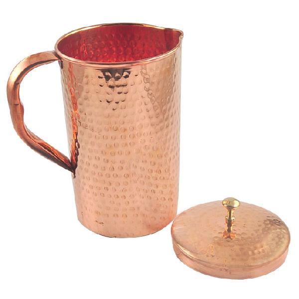 INDIAN CRAFTIO PURE COPPER HAMMERED LUXURY WATER JUG