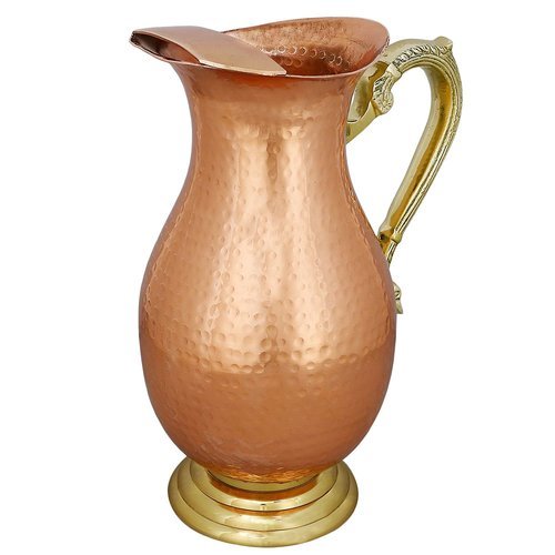 Pure Copper Hammered Luxury Mughal Jug, Storing Capacity : 2000 ml