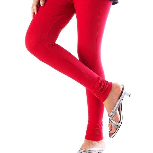 Cotton Lycra Churidar Red Leggings, Size : M, XL, XXL