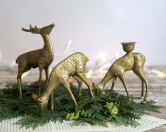 Brass Deer Set