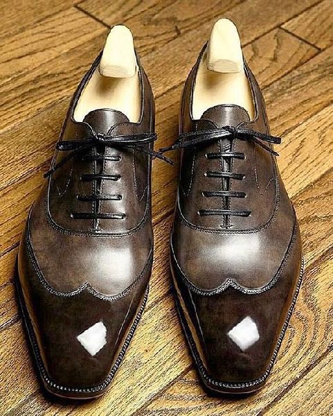 Leather Shoes, Color : Brown