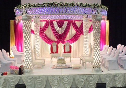 Hindu Wedding Diamond Crystal Fiber Mandap