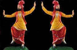 Punjabi Culture Bhangra Dancing Fibre Glass Statue