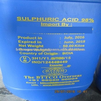 sulfuric acid 98%, CAS No. : 8014-95-7